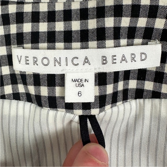 Veronica Beard Caldwell Dickey Blazer Jacket Black White Gingham Size 6 Plaid - Picture 6 of 8